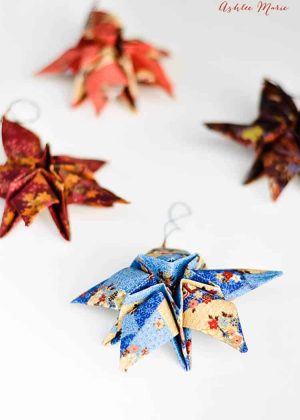 Origami Ornaments Instructions Fabric Origami Christmas Star Ornaments Ashlee Marie Real Fun