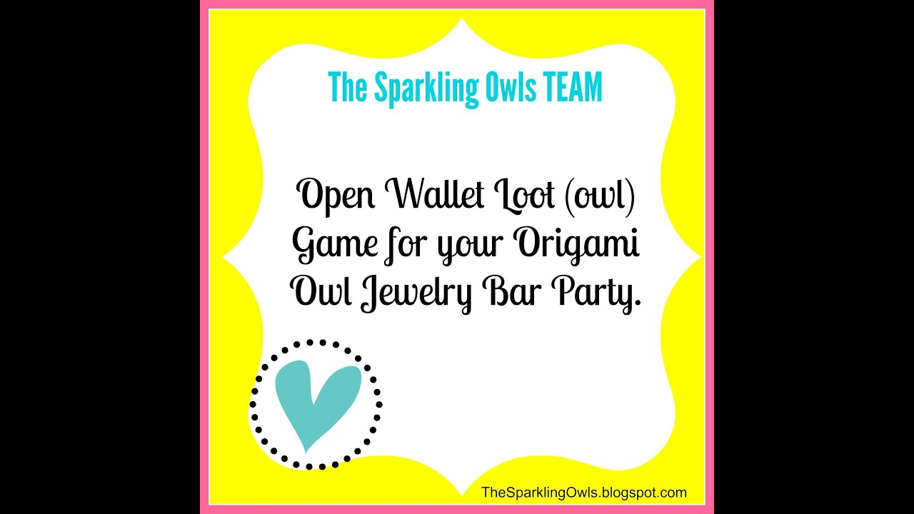 Origami Owl Jewelry Bar Setup Open Wallet Loot Owl Game For Your Origami Owl Jewelry Bar Party