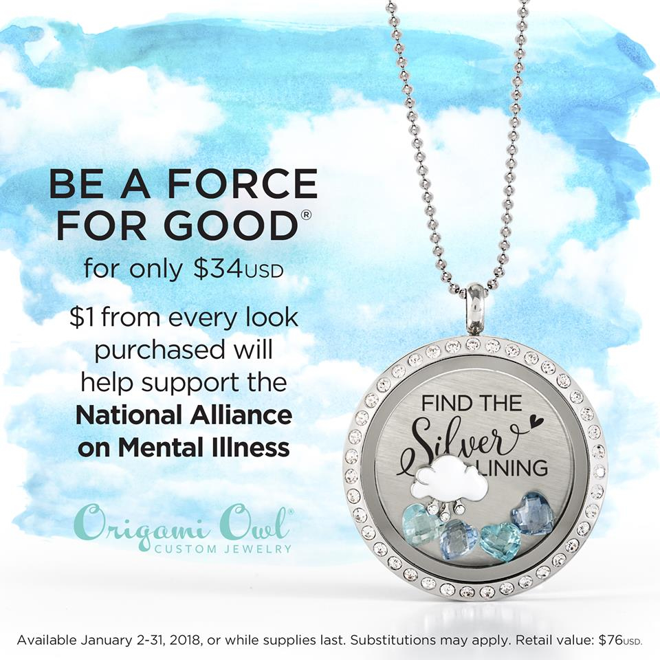Origami Owl Over The Heart Chain Origami Owl January Force For Good Locket Find The Silver Lining