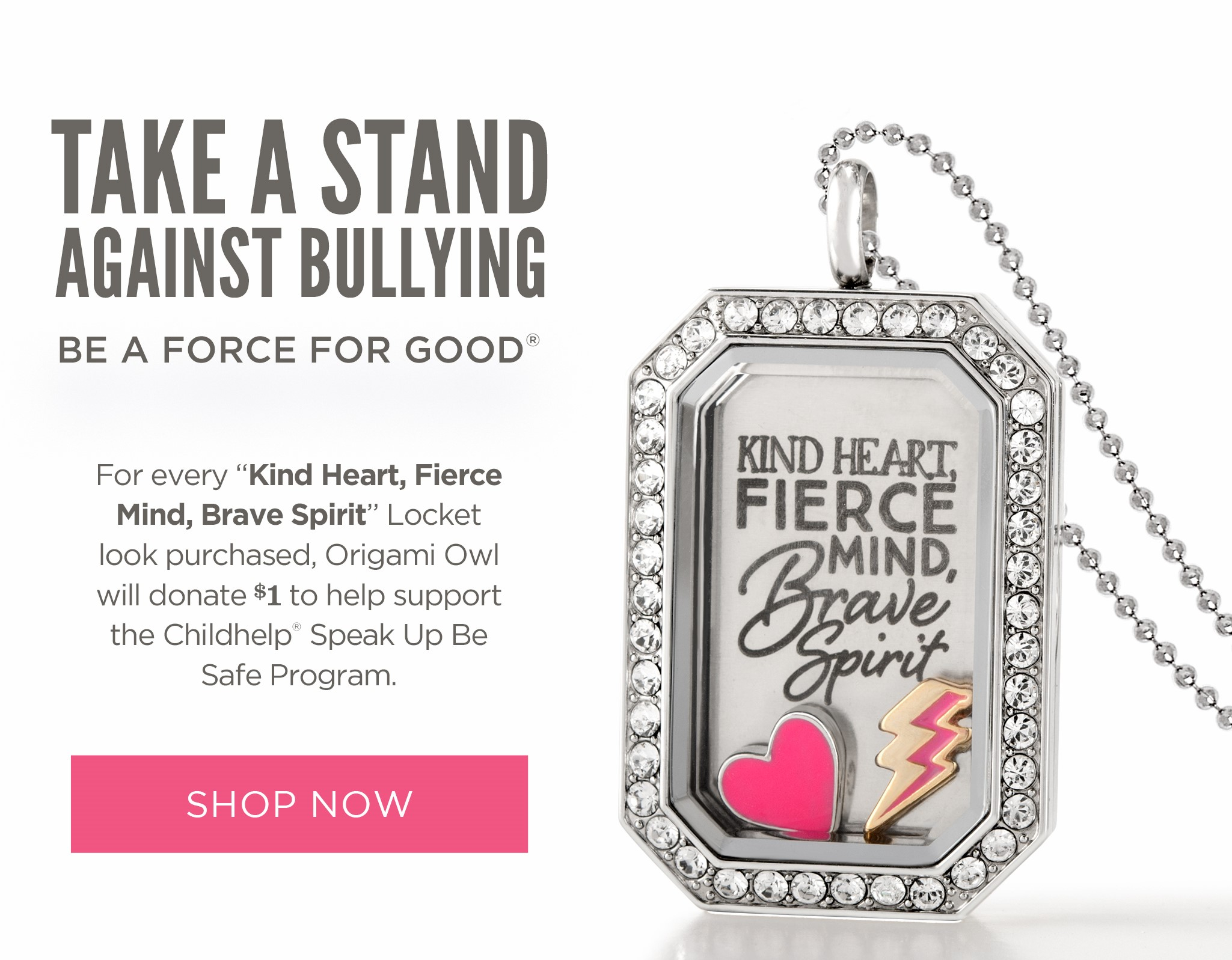 Origami Owl Over The Heart Chain Take A Stand Against Bullying With October Force For Good Look