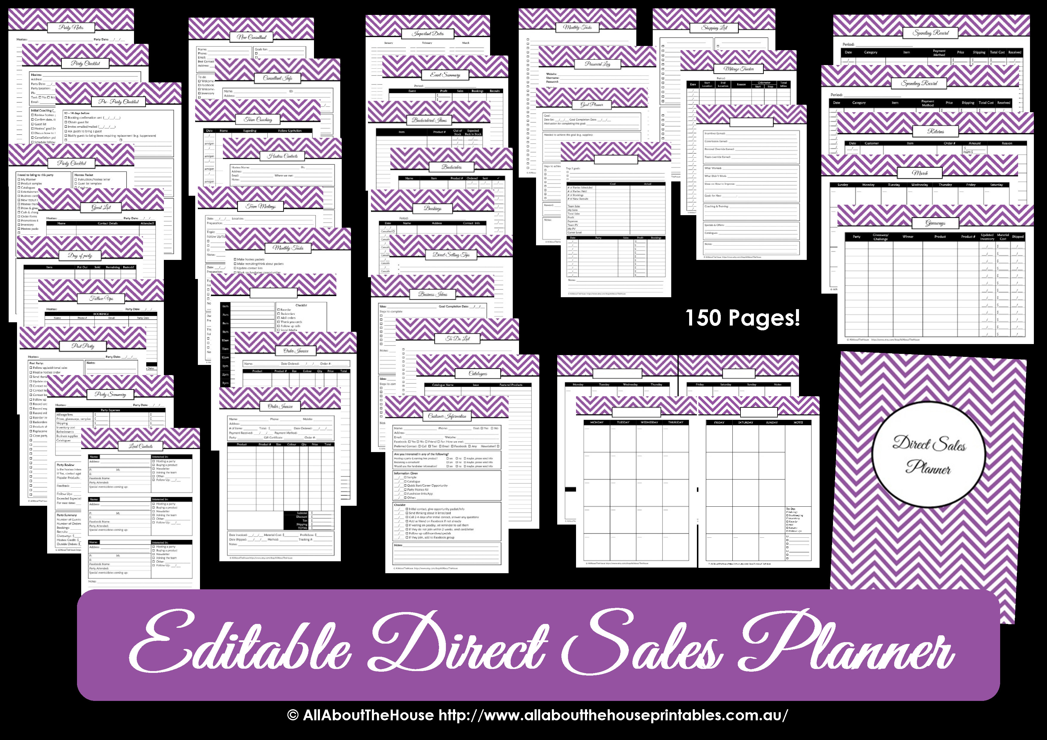 Origami Owl Tracking Printable Direct Sales Planner Editable All About Planners