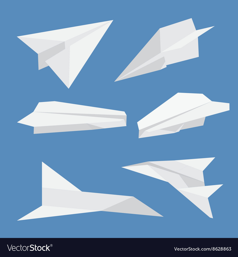 Origami Paper Airplanes Set Of Paper Planes Airplane Isolated