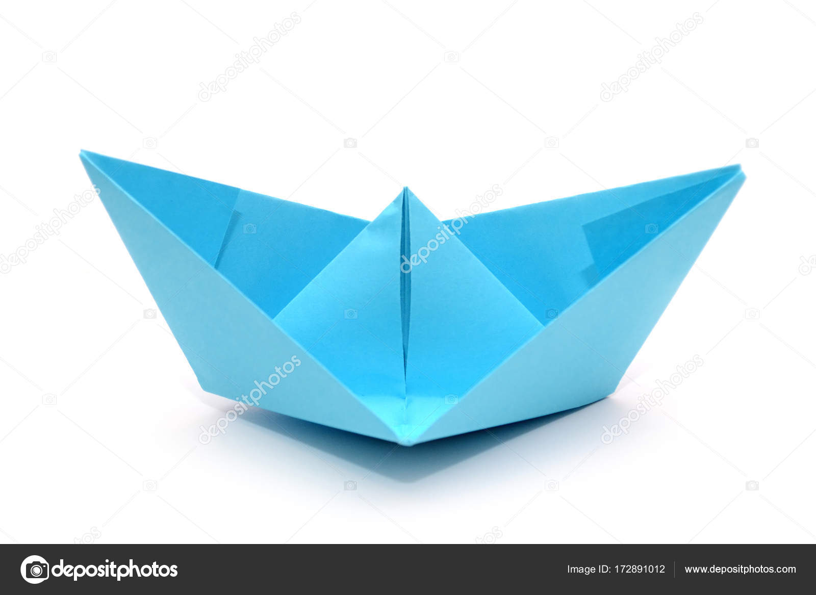 Origami Paper Boat Blue Paper Boat Origami Boat Isolated Stock Photo Luda311