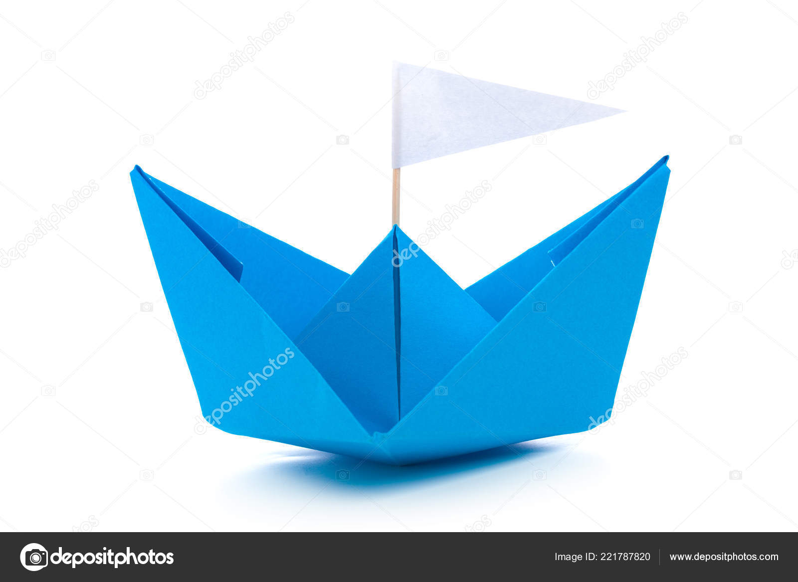 Origami Paper Boat Origami Paper Boat Isolated White Background Stock Photo