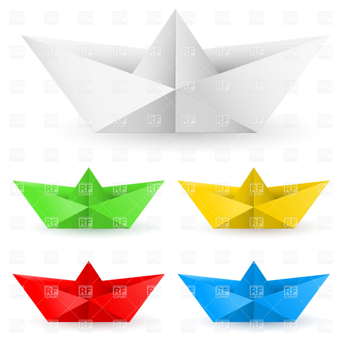 Origami Paper Boat Origami Paper Boats Stock Vector Image