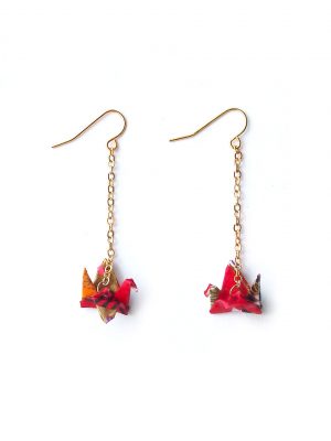 Origami Paper Crane Back In Stock Origami Paper Crane Earrings In Red