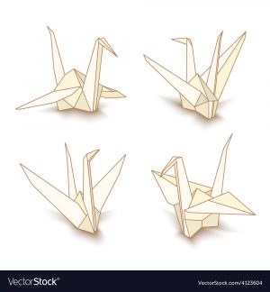 Origami Paper Crane Isolated Origami Paper Cranes