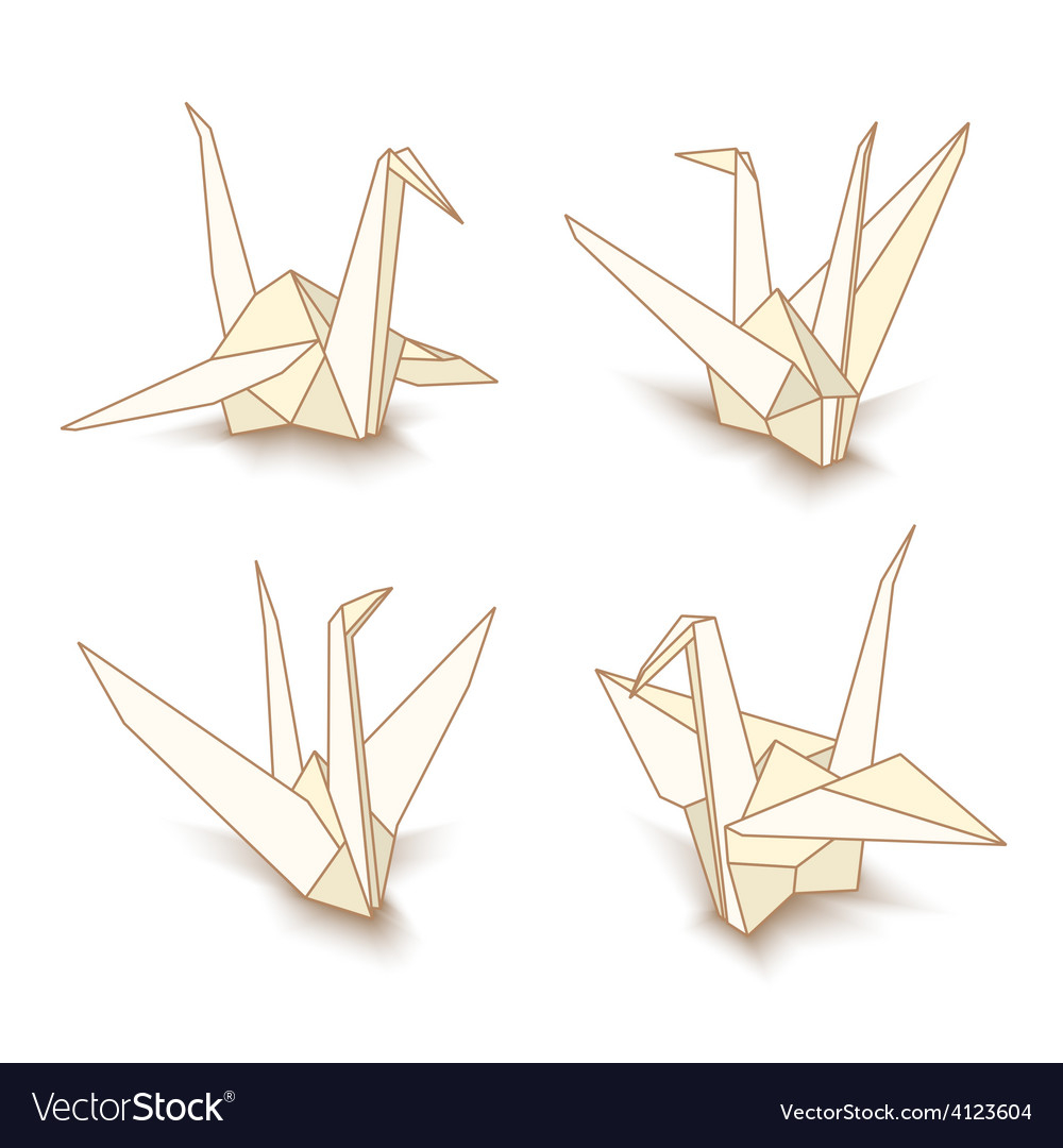 Origami Paper Crane Isolated Origami Paper Cranes