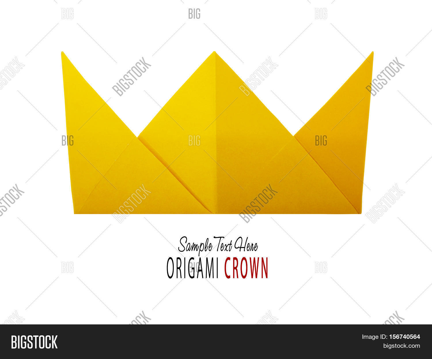 Origami Paper Crown Origami Paper Yellow Image Photo Free Trial Bigstock