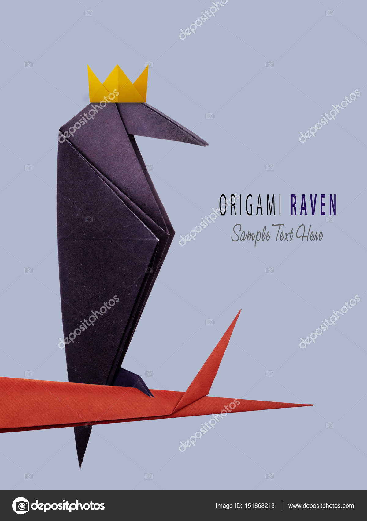 Origami Paper Crown Pics Raven Origami Paper Raven In Crown Stock Photo Mandrixta