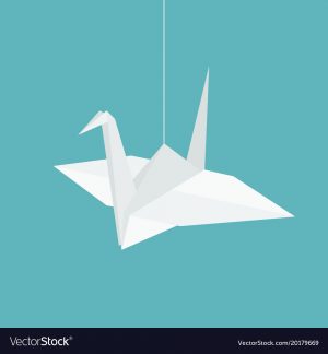Origami Paper Images Hanging Origami Paper Cranes In Flat Design