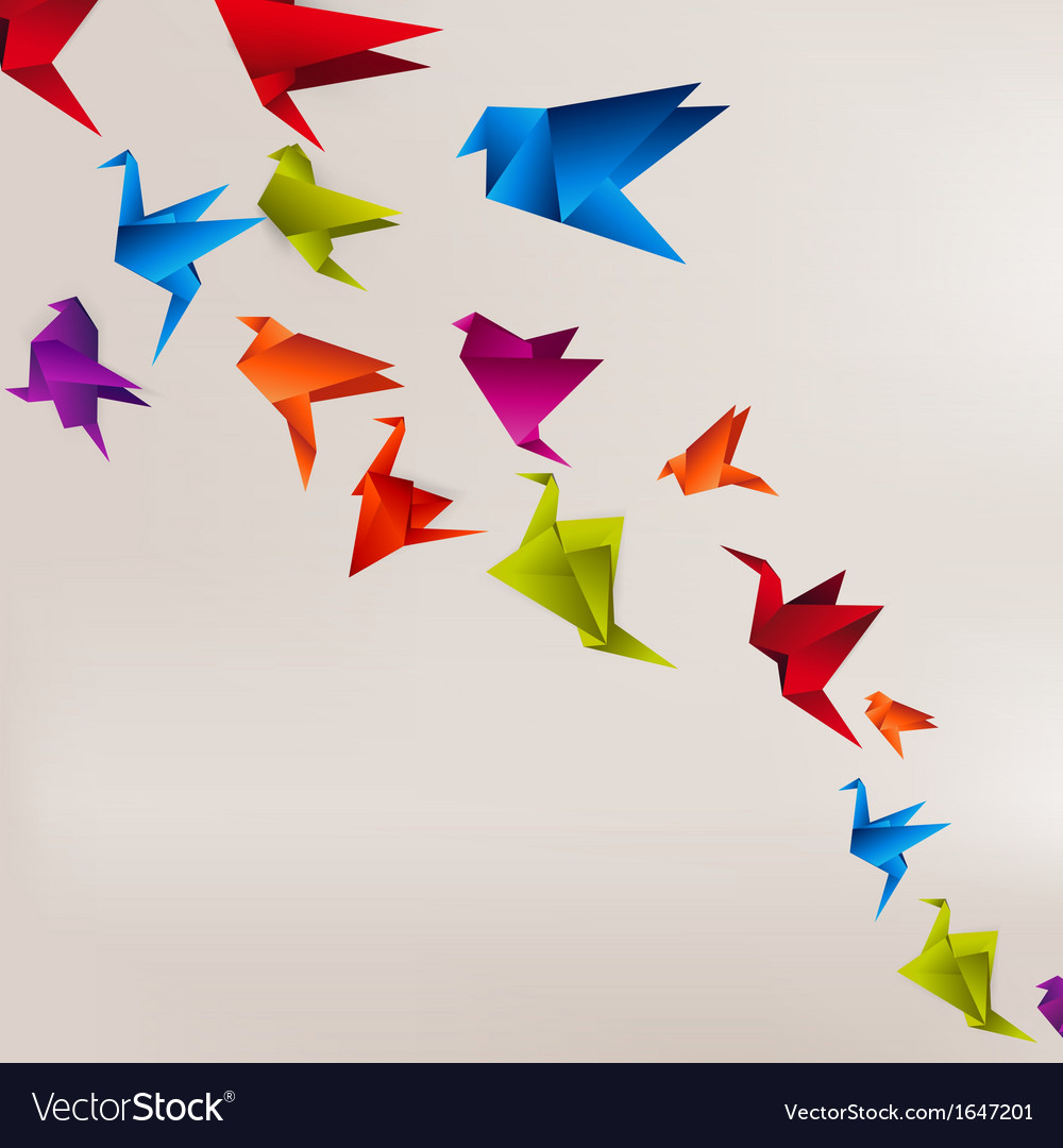 Origami Paper Images Origami Paper Bird On Abstract Background
