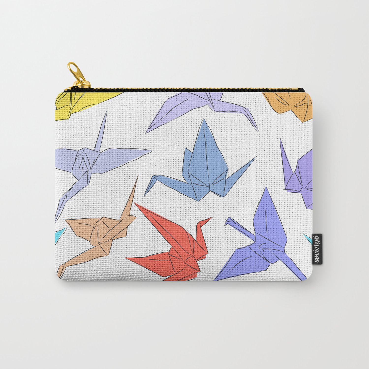 Origami Paper Pouch Japanese Origami Paper Cranes Symbol Of Happiness Luck And Longevity Carry All Pouch