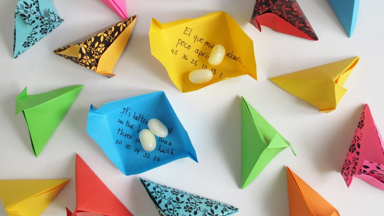 Origami Paper Pouch Origami Fortune Pouch Cajita De La Fortuna