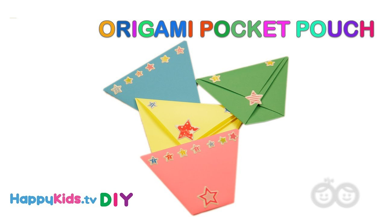 Origami Paper Pouch Origami Pocket Pouch Paper Crafts Kids Crafts And Activities Happykids Diy
