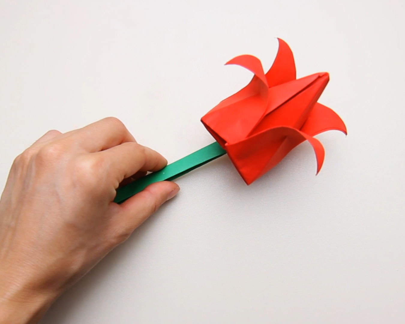 Origami Paper Ribbon How To Make A Full Paper Tulip With Pictures Wikihow