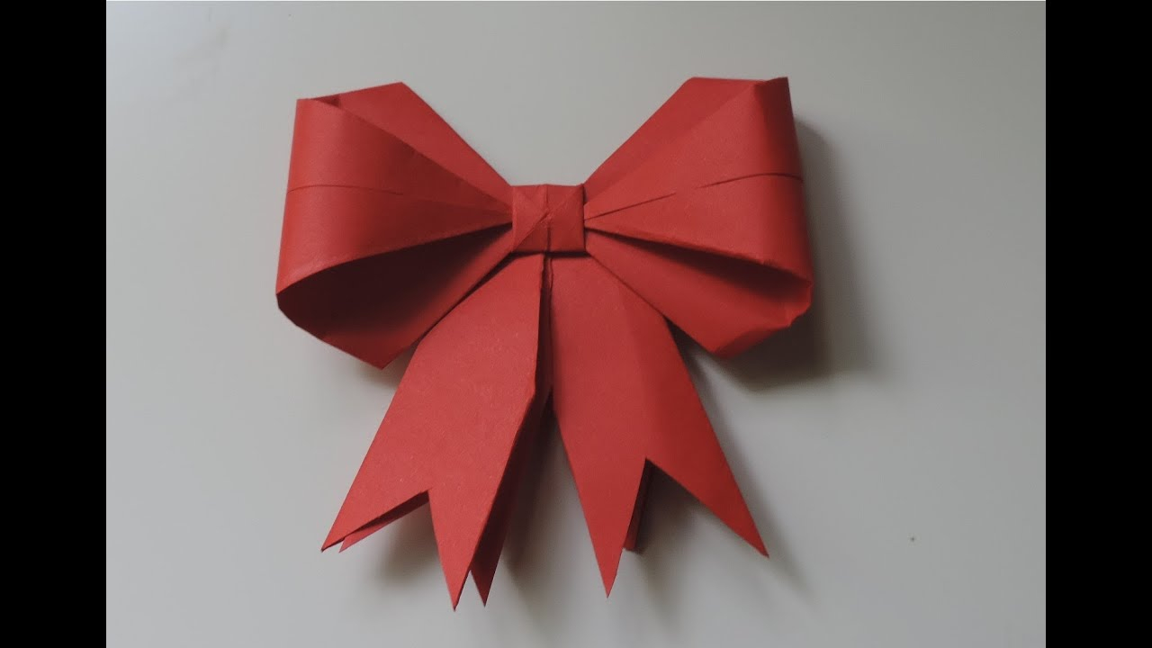 Origami Paper Ribbon How To Make A Paper Bow Ribbon Full Hd