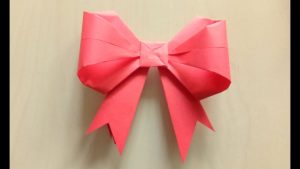 Origami Paper Ribbon How To Make A Simple Easy Paper Bow Diy Origami Tutorial
