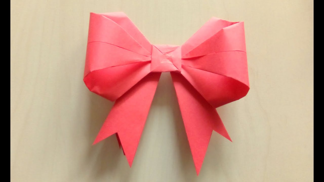 Origami Paper Ribbon How To Make A Simple Easy Paper Bow Diy Origami Tutorial