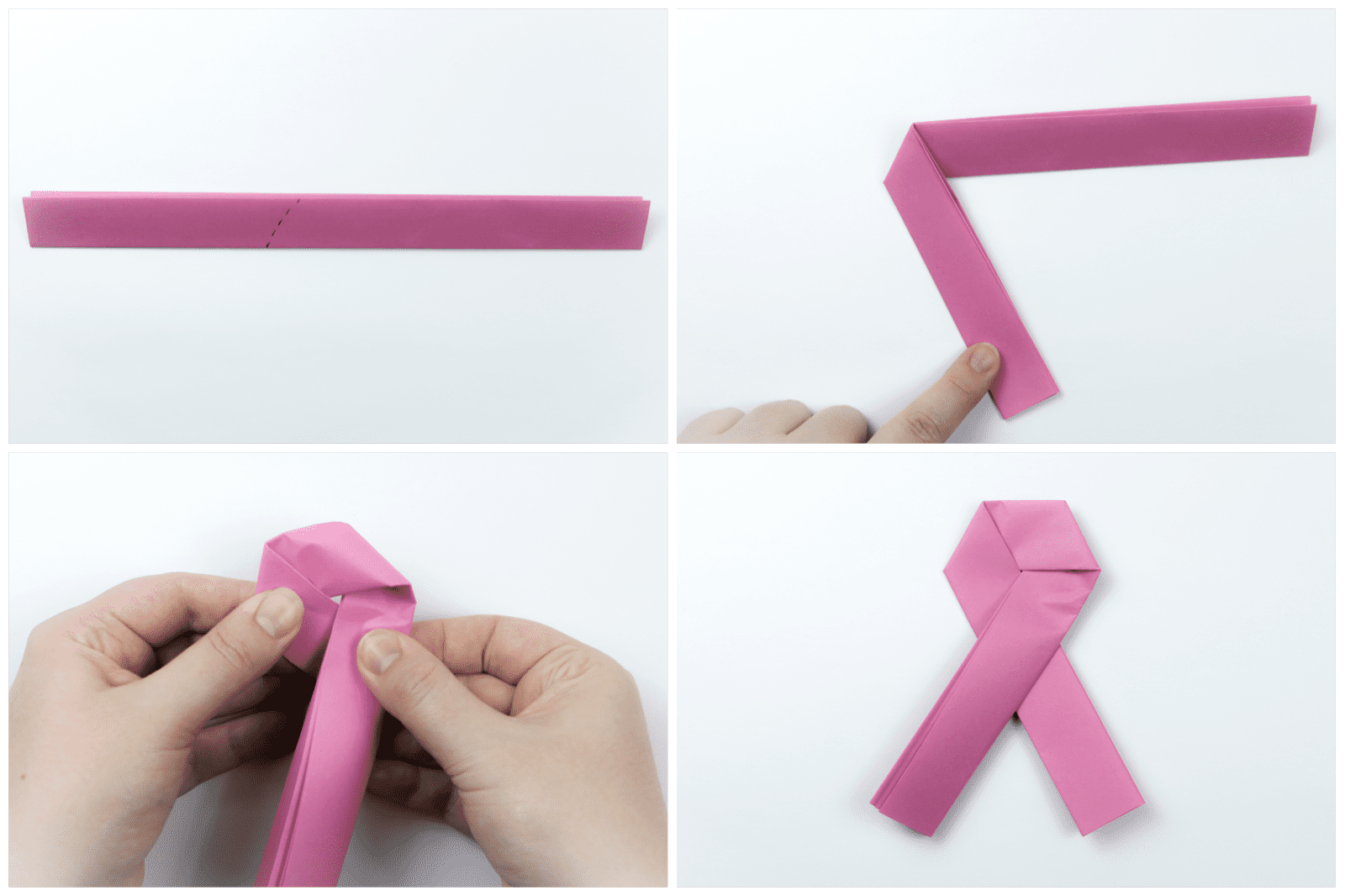 Origami Paper Ribbon Origami Pink Ribbon Letter Fold Tutorial