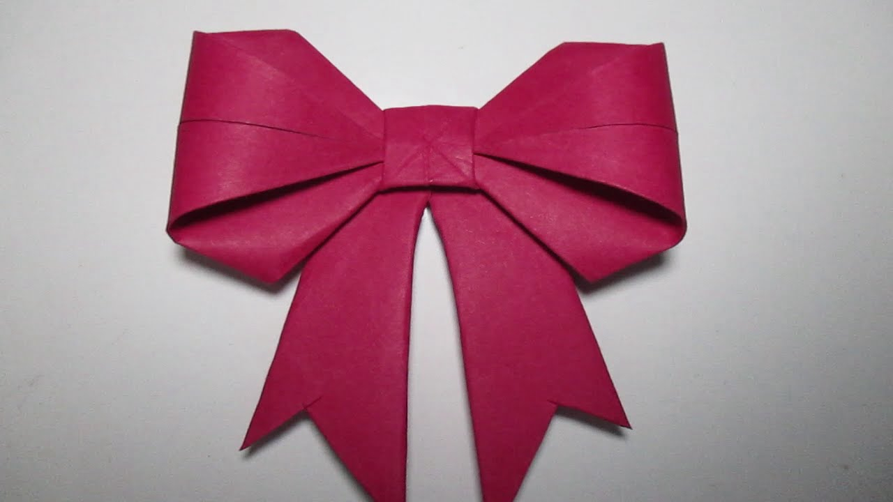 Origami Paper Ribbon Paper Bow How To Make Paper Bow Easy