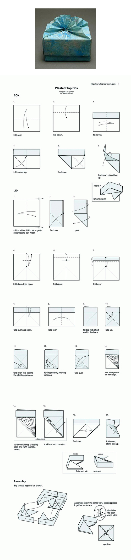 Origami Pleat Fold Origami Pleated Top Box Folding Instructions Origami Instruction