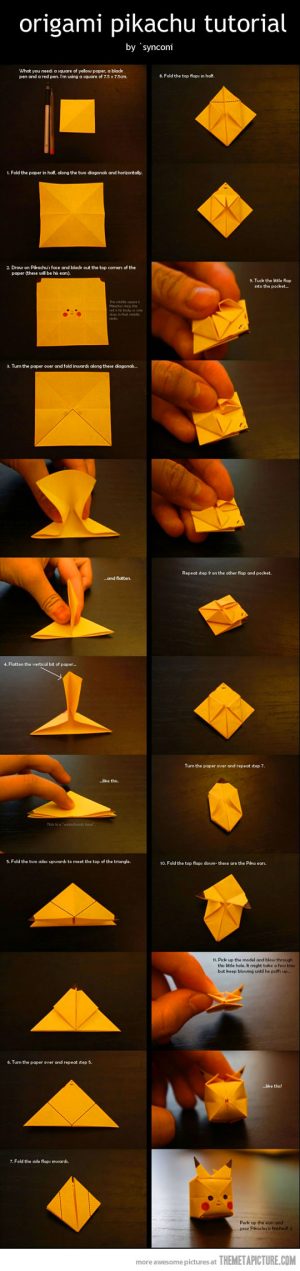 Origami Pokemon Instructions Origami Pikachu The Meta Picture