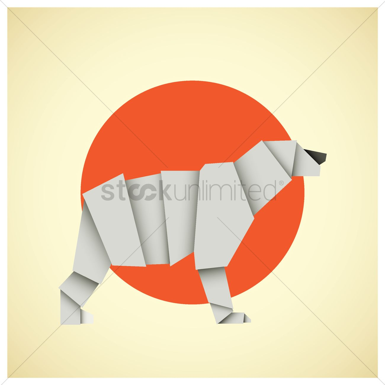 Origami Polar Bear Free Origami Polar Bear Vector Image 1593028 Stockunlimited