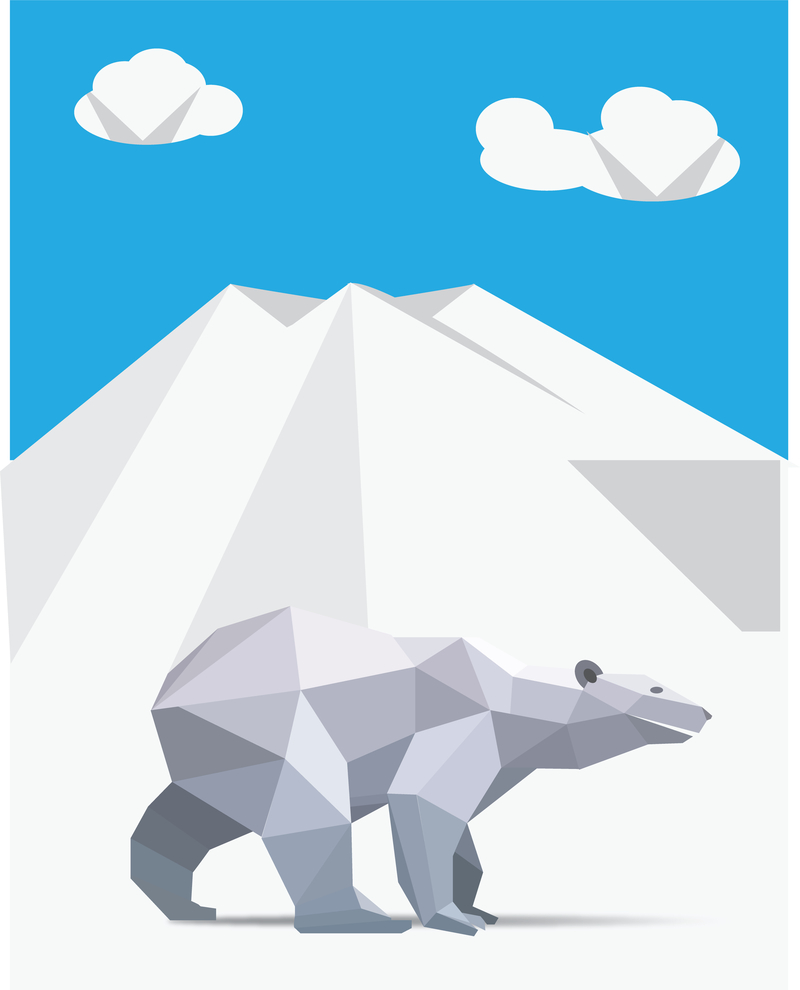 Origami Polar Bear Free Vector Origami Polar Bear Vector Download