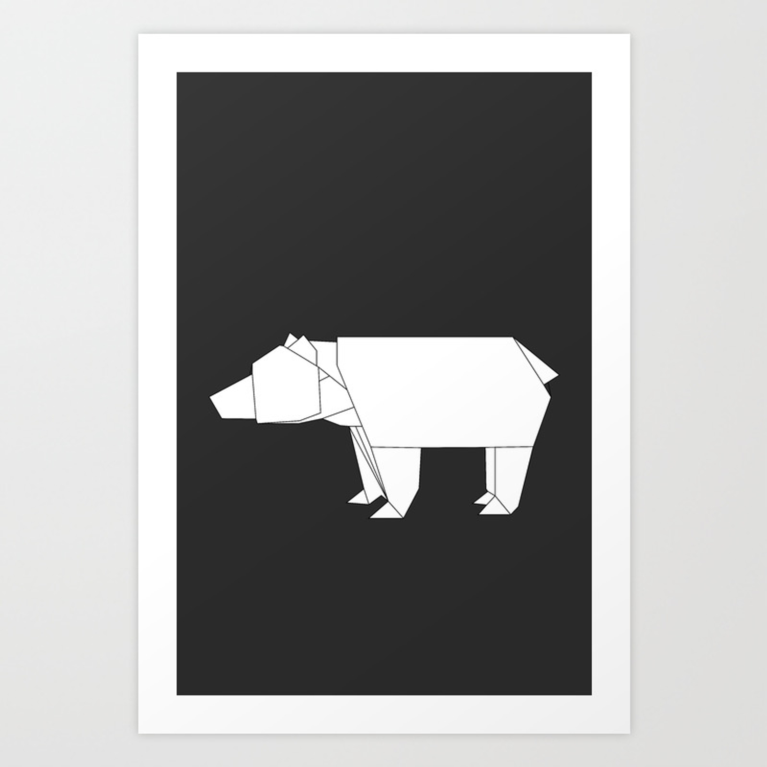 Origami Polar Bear Origami Polar Bear Art Print
