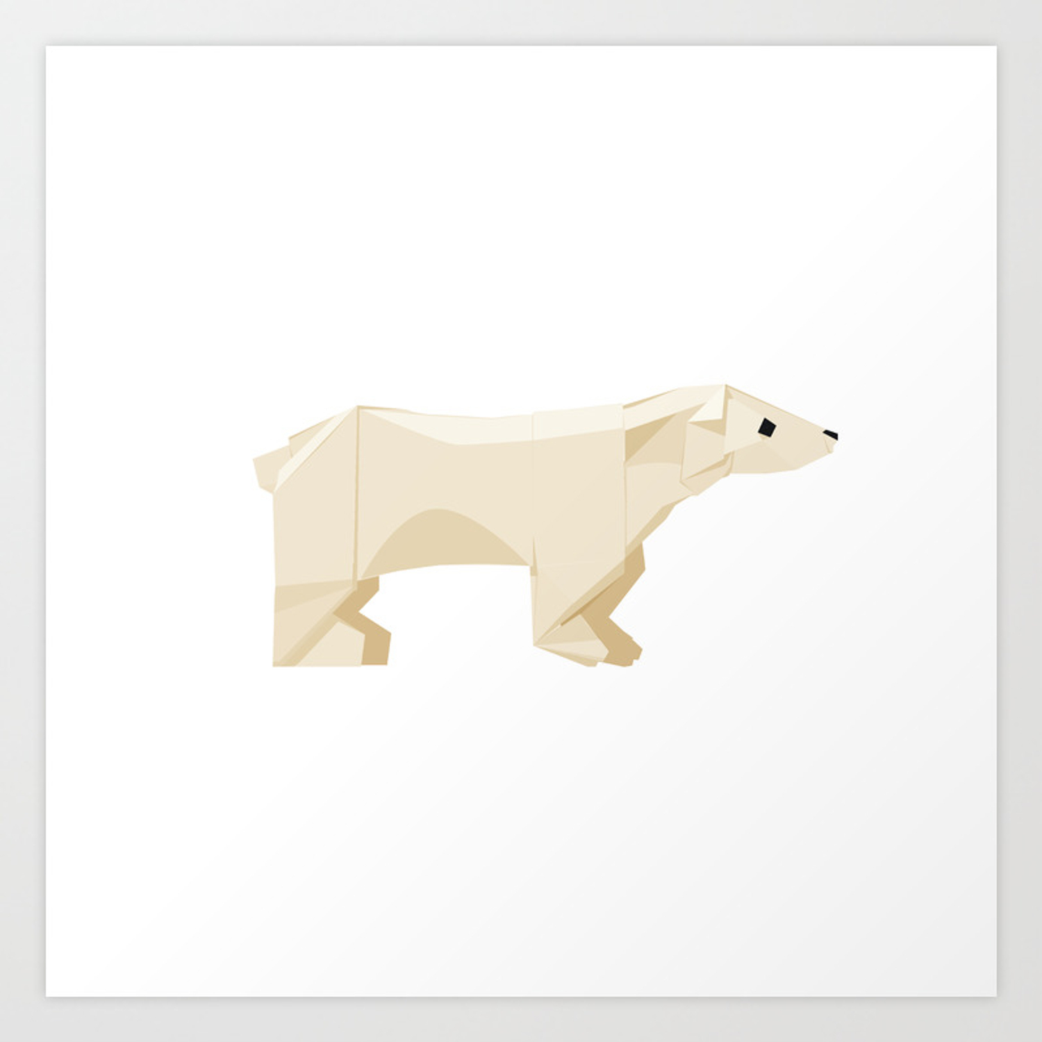 Origami Polar Bear Origami Polar Bear Art Print