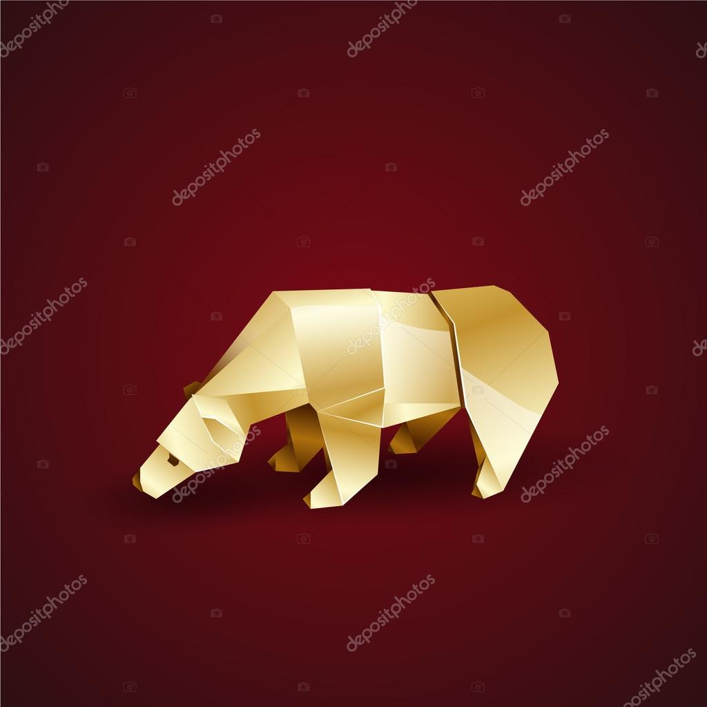 Origami Polar Bear Origami Polar Bear Head Golden Origami Polar Bear Bowed His Head
