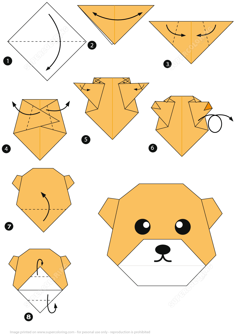 Origami Poodle Instructions How To Make An Origami Bear Face Instructions