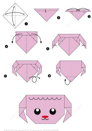 Origami Poodle Instructions How To Make An Origami Sheep Face Instructions