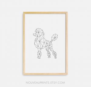 Origami Poodle Instructions White Poodle Print Animal Wall Decor Geometric Poodle Poodle Printable Art Polygon Animal Origami Poodle Print Large Printable Print