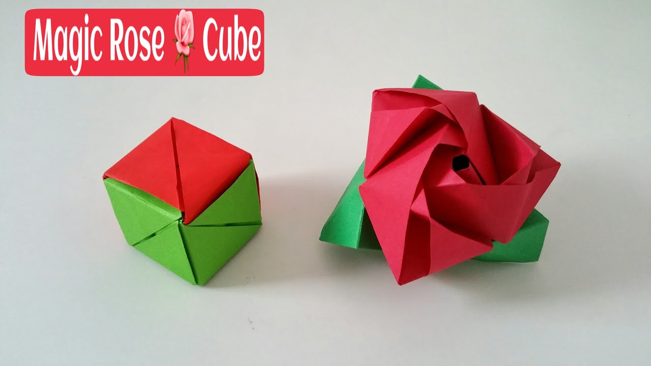 Origami Rose Box Magic Rose Cube Diy Modular Origami Tutorial Paper Folds