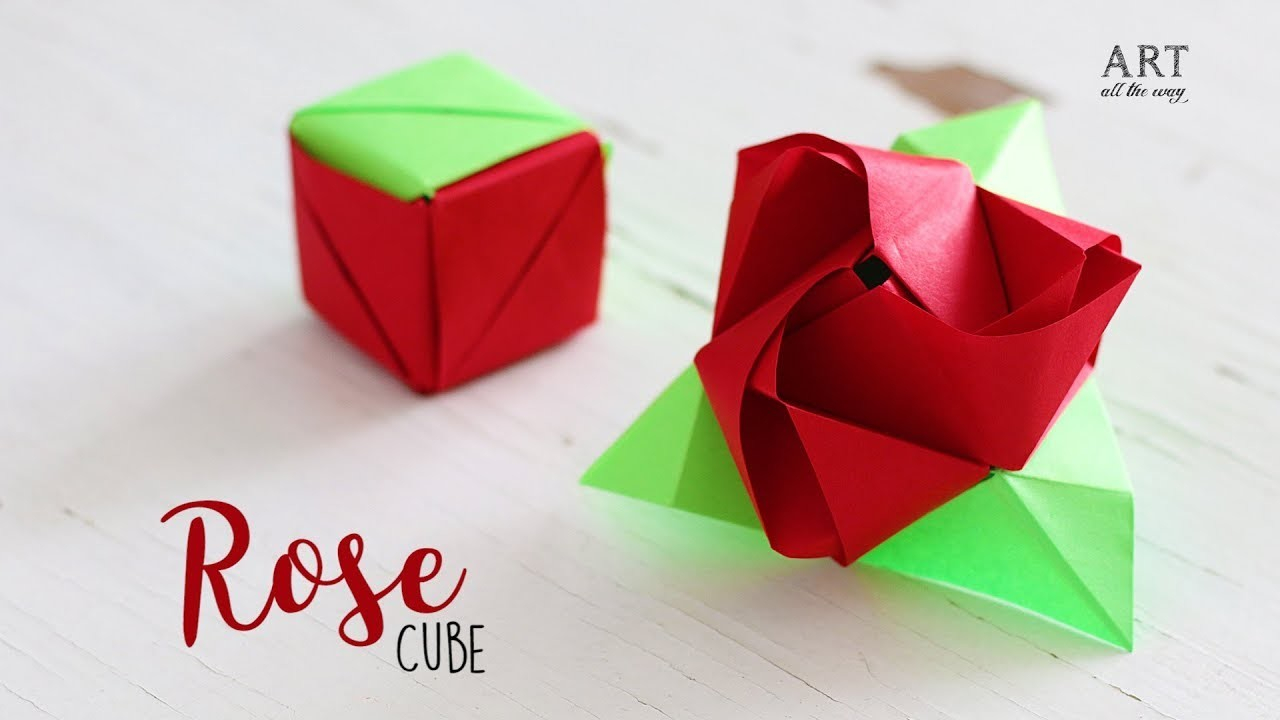 Origami Rose Cube Diy Magic Rose Cube Paper Craft Ideas Origami Rose