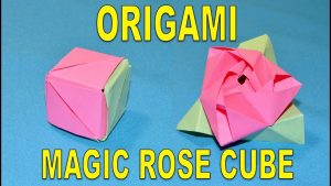 Origami Rose Cube How To Make An Origami Magic Rose Cube Paper Flower Rose Organza