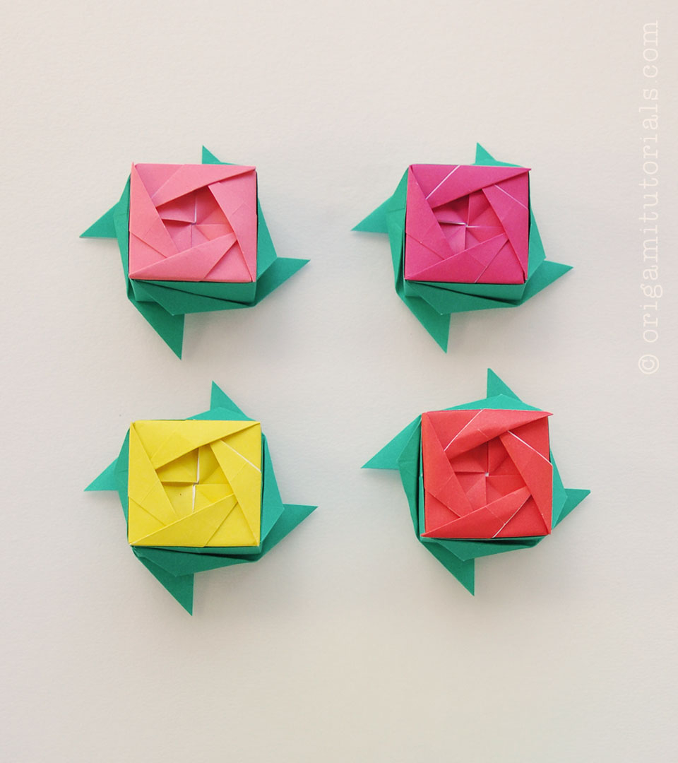 Origami Rose Cube Origami Rose Box Ayako Kawate Origami Tutorials