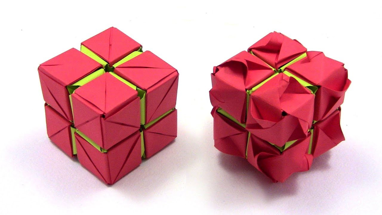 Origami Rose Cube Origami Rose Cube Kusudama Yakomoga In English Yakomoga Easy Origami Tutorial