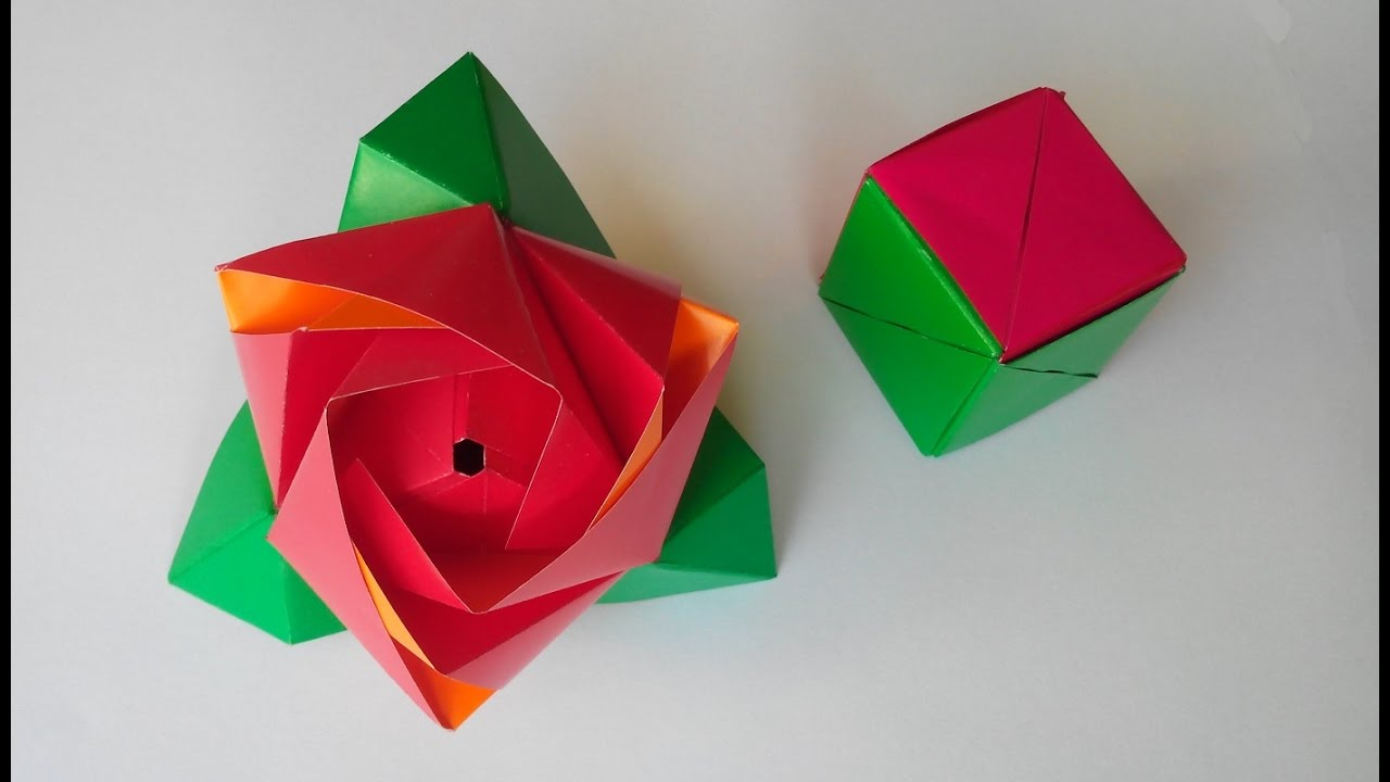 Origami Rose Cube Rose Origami Cube Transformer