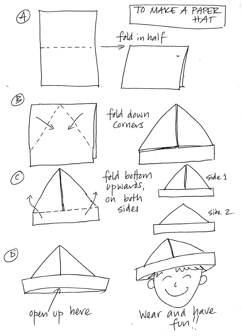 Origami Sailor Hat Paper Hat Fold Catherinespaeth