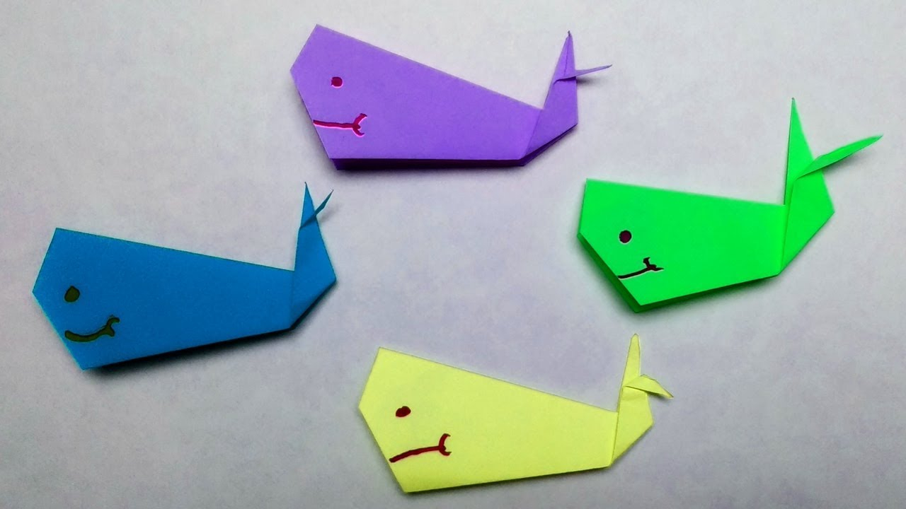 Origami Sea Creatures How To Make A Paper Whale Fish Origami Sea Animals Easy