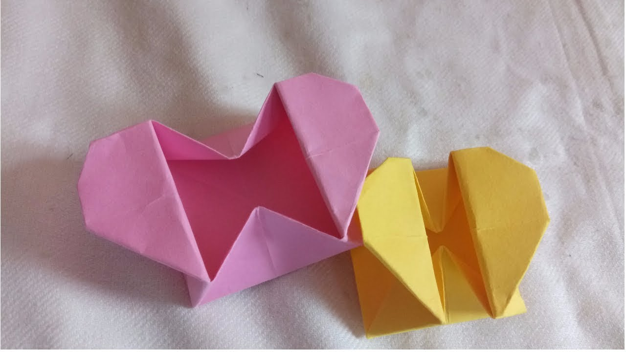 Origami Secret Heart Box Diy Origami Heart Box Envelope With Secret Message Pop Up Heart Box
