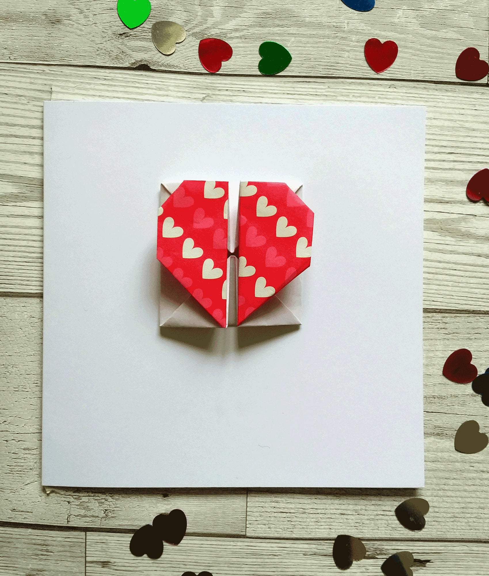 Origami Secret Heart Box Greetings Card Valentine Origami Heart Box Put Your Message Inside
