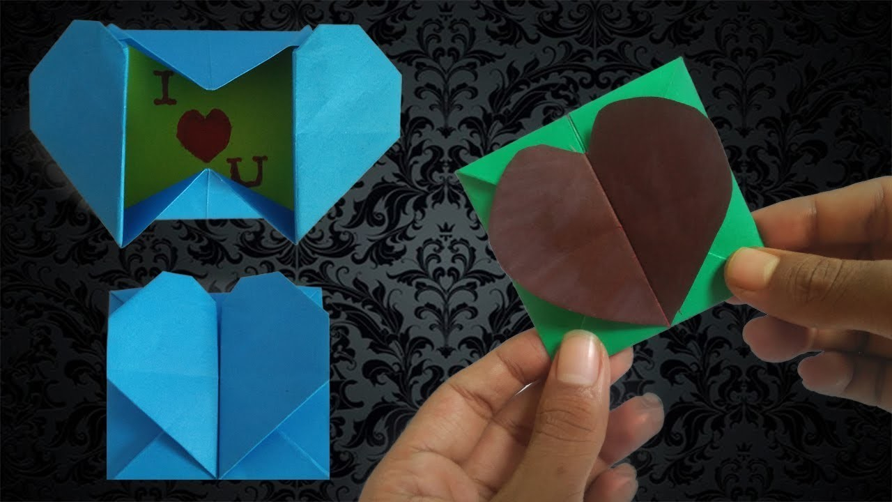 Origami Secret Heart Box How To Make An Easy Origami Heart Box Heart Envelope Secret