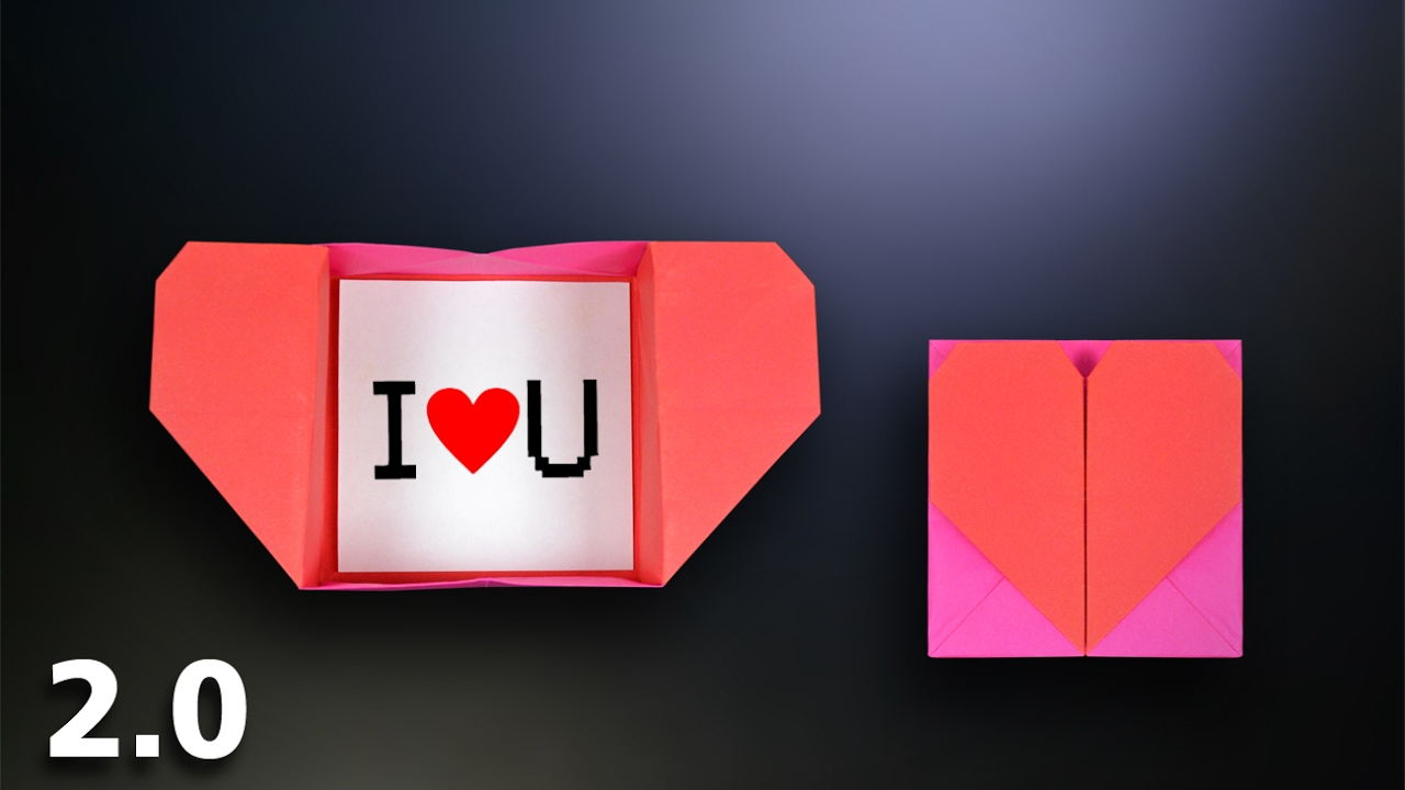 Origami Secret Heart Box Origami Heart Box Envelope 20 Instructions In English Br