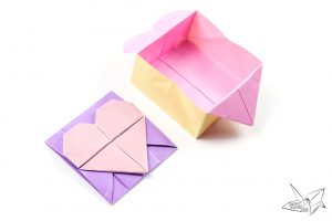 Origami Secret Heart Box Origami Opening Heart Box Envelope Tutorial Paper Kawaii
