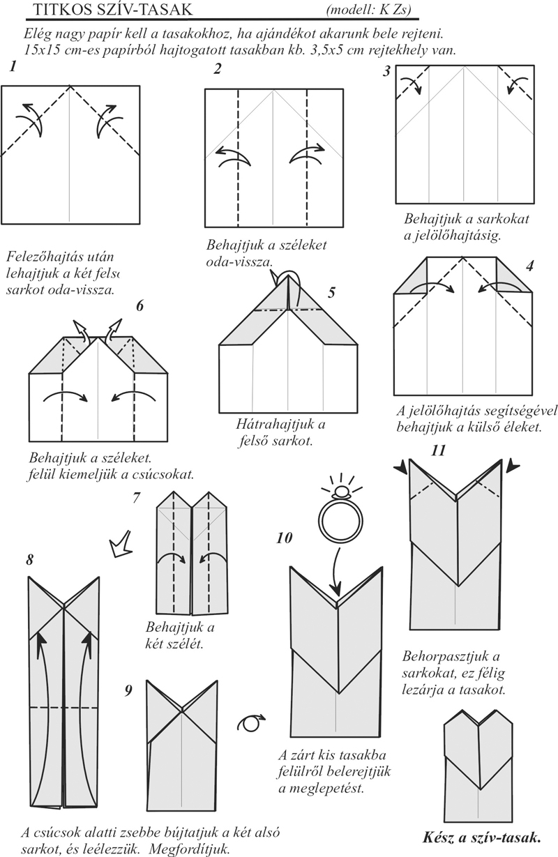 Origami Secret Heart Box Origami Valentine Zsuzsiorigami