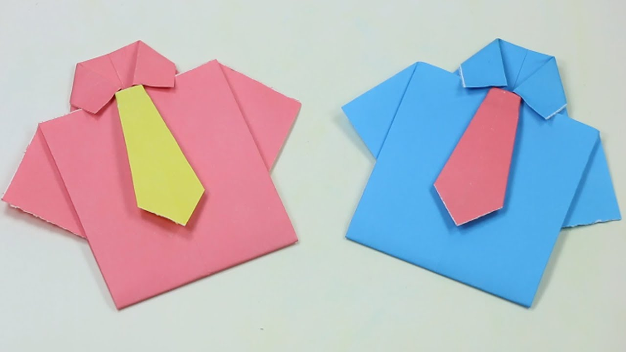 Origami Shirt And Tie How To Make Paper Shirt And Tie Easy Origamihow To Make An Easy Origami Shirt Card For Fathers Day